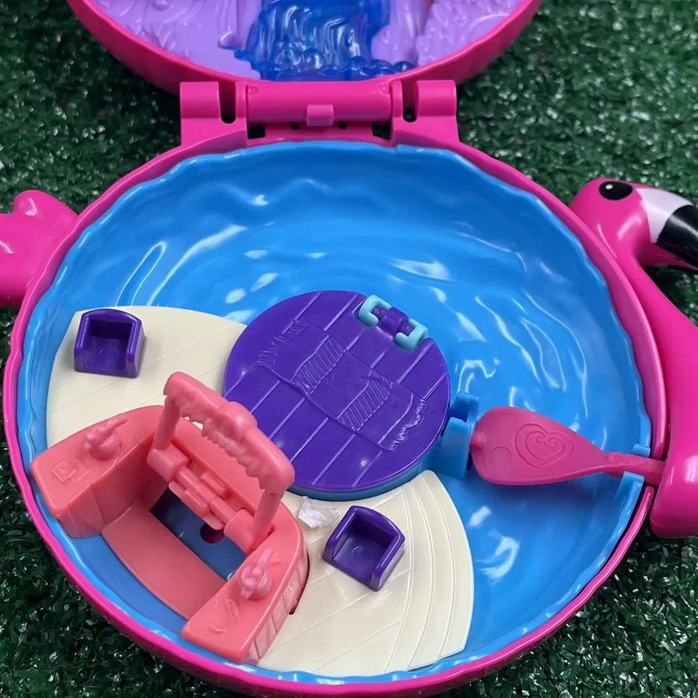 Polly‎ Pocket Pink Flamingo Pool Compact With Figures No Floats